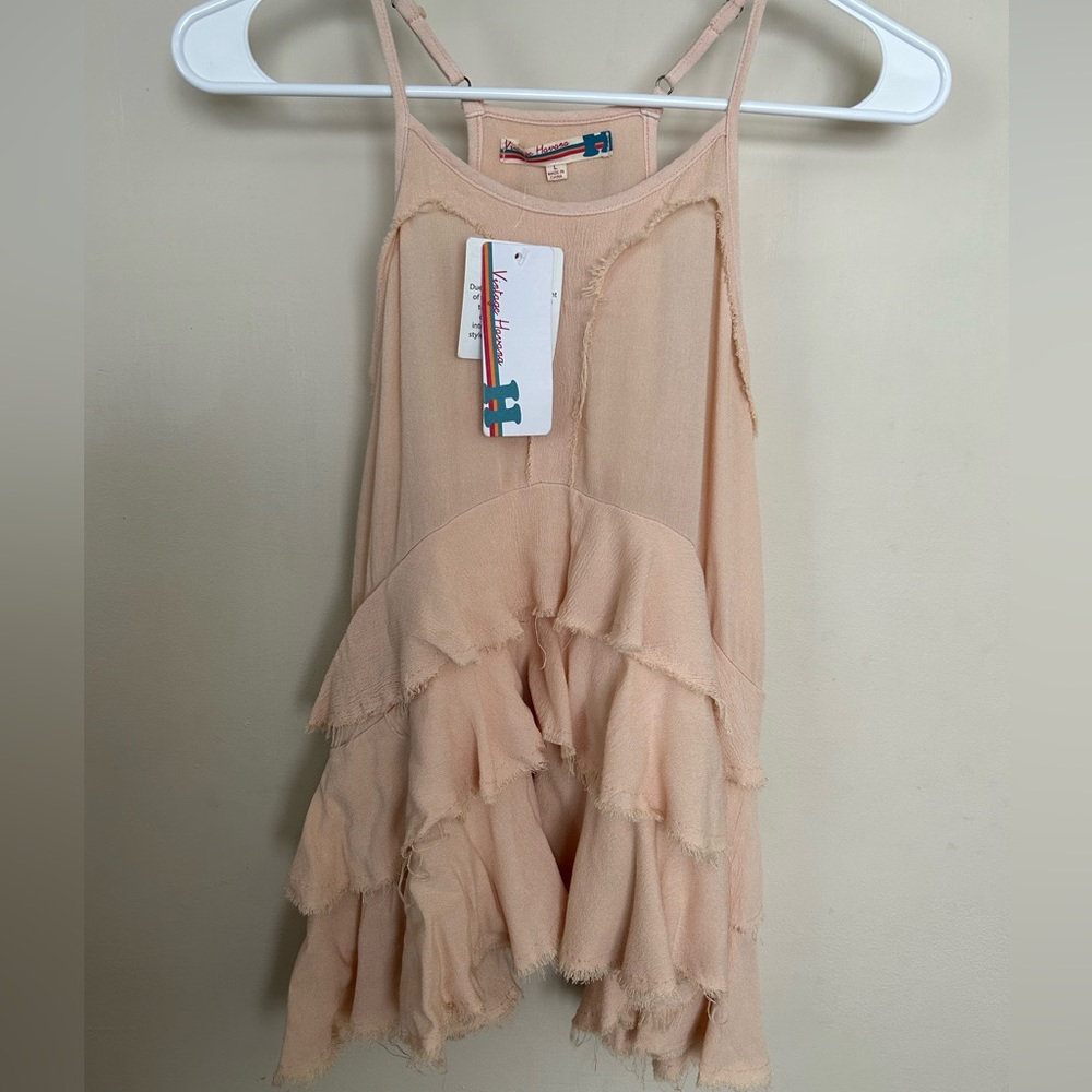 NWT Vintage Havanna peach racerback tank girls size L (14/16)